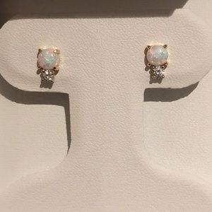 Stacked Opal Studs